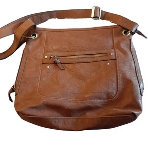 Bueno Multi Pocketed Zippered Shoulder Bag Brown